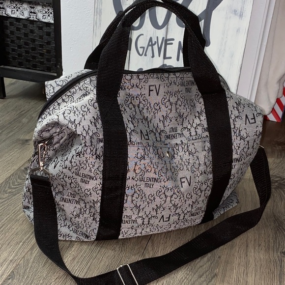 Valentino FV Other - Valentino FV Monogram Gray and Black Duffel Bag